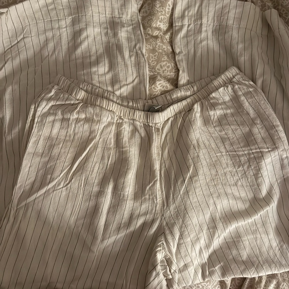 a new day Cream Striped Women's Shorts